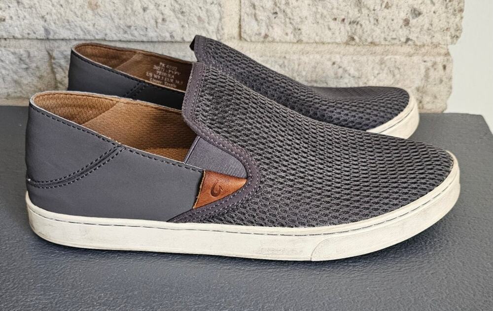 Olukai Pehuea Slip On Loafers, Mesh, Sneakers, Bluish Grey, Womens Sz 8.5